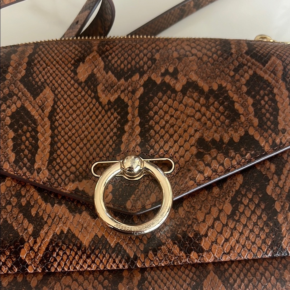 Rebecca Minkoff Jean Mac Equestrian Snakeskin Crossbody NWT $248 - Picture 10 of 15